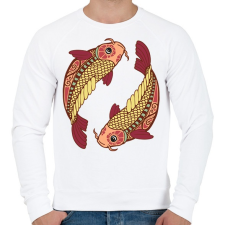 PRINTFASHION Színes Halak horoszkóp - Férfi pulóver - Fehér férfi pulóver, kardigán