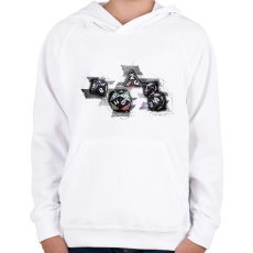 PRINTFASHION Színes kockák - Gyerek kapucnis pulóver - Fehér