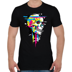 PRINTFASHION Színes koponya - Férfi póló - Fekete