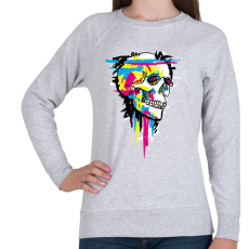 PRINTFASHION Színes koponya - Női pulóver - Sport szürke