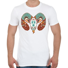 PRINTFASHION Színes Kos horoszkóp - Férfi póló - Fehér férfi póló