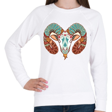 PRINTFASHION Színes Kos horoszkóp - Női pulóver - Fehér női pulóver, kardigán