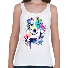 PRINTFASHION Színes kutya - Női atléta - Fehér