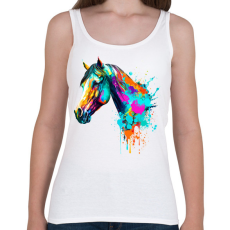 PRINTFASHION Színes ló - Női atléta - Fehér