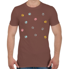 PRINTFASHION Színes mancsok - Férfi póló - Mogyoróbarna