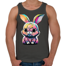 PRINTFASHION Színes nyuszi - Férfi atléta - Sötétszürke atléta, trikó