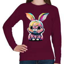 PRINTFASHION Színes nyuszi - Női pulóver - Bordó női pulóver, kardigán