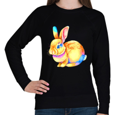 PRINTFASHION Színes nyuszi - Női pulóver - Fekete női pulóver, kardigán