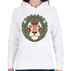 PRINTFASHION Színes Oroszlán horoszkóp - Női kapucnis pulóver - Fehér