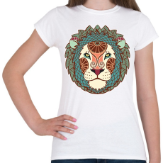 PRINTFASHION Színes Oroszlán horoszkóp - Női póló - Fehér