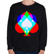 PRINTFASHION Színes póker - Gyerek pulóver - Fekete