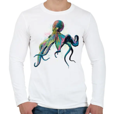 PRINTFASHION Színes polip - Férfi hosszú ujjú póló - Fehér férfi póló
