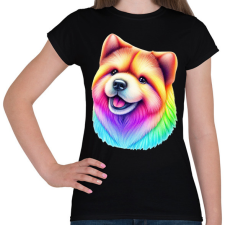 PRINTFASHION Színes pomerániai törpespicc  - Női póló - Fekete női póló