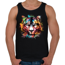 PRINTFASHION Színes tigris - Férfi atléta - Fekete atléta, trikó