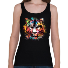 PRINTFASHION Színes tigris - Női atléta - Fekete