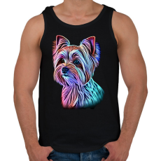PRINTFASHION Színes yorkshire terrier kutya  - Férfi atléta - Fekete