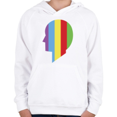 PRINTFASHION Színesben - Gyerek kapucnis pulóver - Fehér