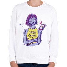 PRINTFASHION Szingli - maradj szingli - Gyerek pulóver - Fehér gyerek pulóver, kardigán