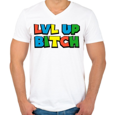 PRINTFASHION Szintugrás - Férfi V-nyakú póló - Fehér