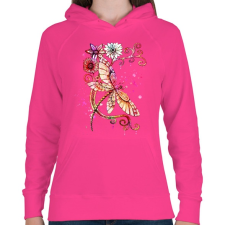 PRINTFASHION szitakötö 2 - Női kapucnis pulóver - Fukszia női pulóver, kardigán