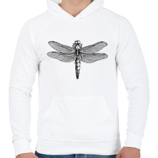 PRINTFASHION Szitakötő - Férfi kapucnis pulóver - Fehér