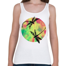 PRINTFASHION szitakötők - Női atléta - Fehér női trikó