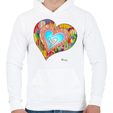 PRINTFASHION sziv2 - Férfi kapucnis pulóver - Fehér
