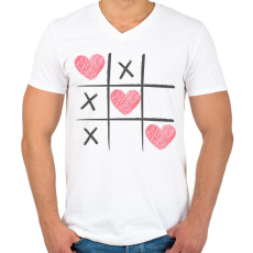 PRINTFASHION sziv amőba - Férfi V-nyakú póló - Fehér