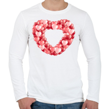PRINTFASHION Szív - Férfi hosszú ujjú póló - Fehér férfi póló
