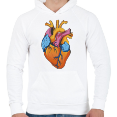 PRINTFASHION Szív - Férfi kapucnis pulóver - Fehér