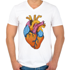 PRINTFASHION Szív - Férfi V-nyakú póló - Fehér férfi póló
