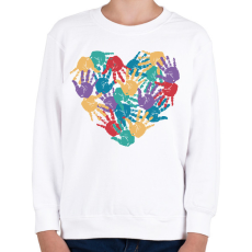 PRINTFASHION Szív kezekből - Gyerek pulóver - Fehér