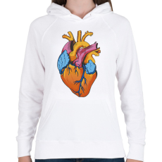 PRINTFASHION Szív - Női kapucnis pulóver - Fehér