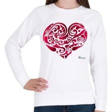 PRINTFASHION Szív - Női pulóver - Fehér női pulóver, kardigán