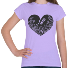 PRINTFASHION Szív virágokkal - Női póló - Viola női póló