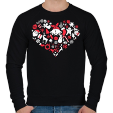 PRINTFASHION Szív Xmas - Férfi pulóver - Fekete férfi pulóver, kardigán
