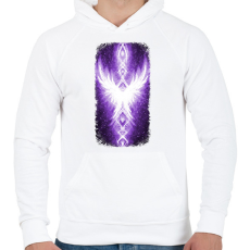 PRINTFASHION Szivárvány Híd - lila - Férfi kapucnis pulóver - Fehér