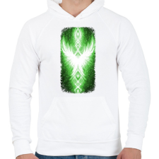 PRINTFASHION Szivárvány Híd - zöld - Férfi kapucnis pulóver - Fehér férfi pulóver, kardigán