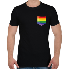 PRINTFASHION Szivárvány zseb - Férfi póló - Fekete férfi póló