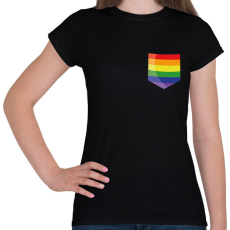 PRINTFASHION Szivárvány zseb - Női póló - Fekete