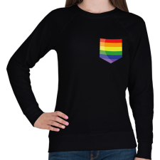 PRINTFASHION Szivárvány zseb - Női pulóver - Fekete női pulóver, kardigán