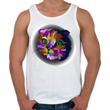 PRINTFASHION Szivárványcic - Férfi atléta - Fehér atléta, trikó