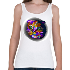 PRINTFASHION Szivárványcic - Női atléta - Fehér