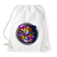 PRINTFASHION Szivárványcic - Sportzsák, Tornazsák - Fehér tornazsák