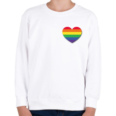 PRINTFASHION Szivárványos szív - Gyerek pulóver - Fehér