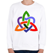 PRINTFASHION Szivárványos szívmandala - Gyerek pulóver - Fehér gyerek pulóver, kardigán