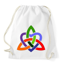 PRINTFASHION Szivárványos szívmandala - Sportzsák, Tornazsák - Fehér tornazsák