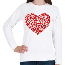 PRINTFASHION szivek - Női pulóver - Fehér női pulóver, kardigán