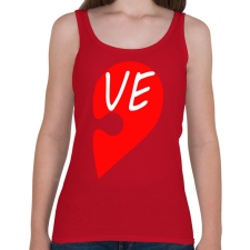 PRINTFASHION Szívem LOVE - Női atléta - Cseresznyepiros női trikó