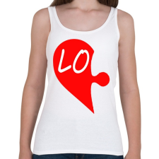 PRINTFASHION Szívem Love - Női atléta - Fehér női trikó